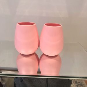 Set of Pink Silicone Wine Glasses 💕